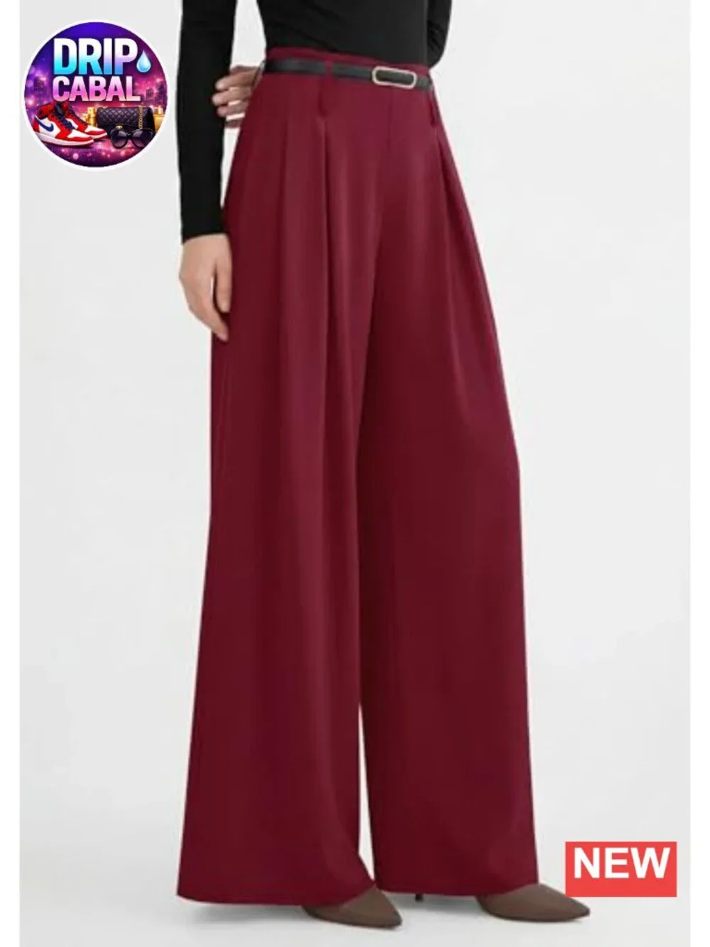 Womens Wide Leg Dress Pants Flowy Trousers High Waisted Palazzo Pleated Slacks